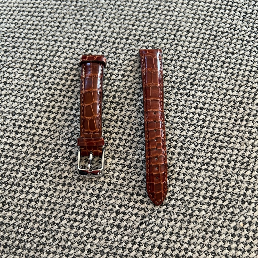 MICHELE Watch Band - Genuine Alligator - Tobacco Brown - 16 mm